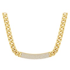 18 Karat Gelbgold Kubanische Glieder ID Halskette
