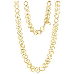 Collar de cadena cúbica de oro amarillo de 18 quilates