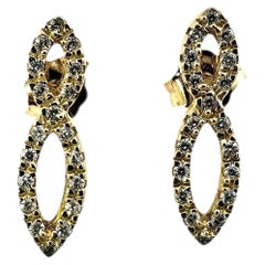 Orecchini pendenti in oro giallo 18 carati con zirconi #24464