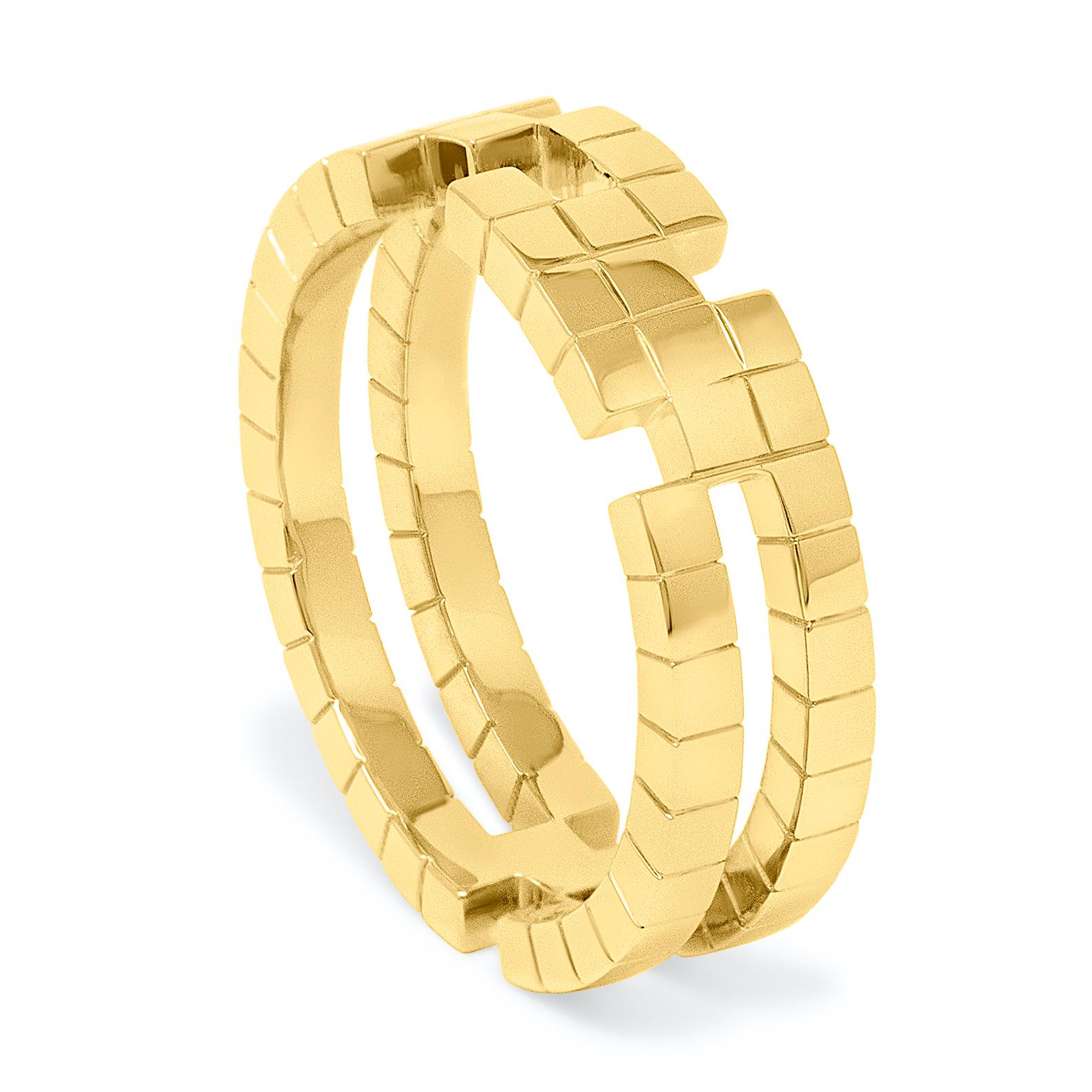 For Sale:  18k Yellow Gold Cubism Tetris Puzzles Kiki Ring 2