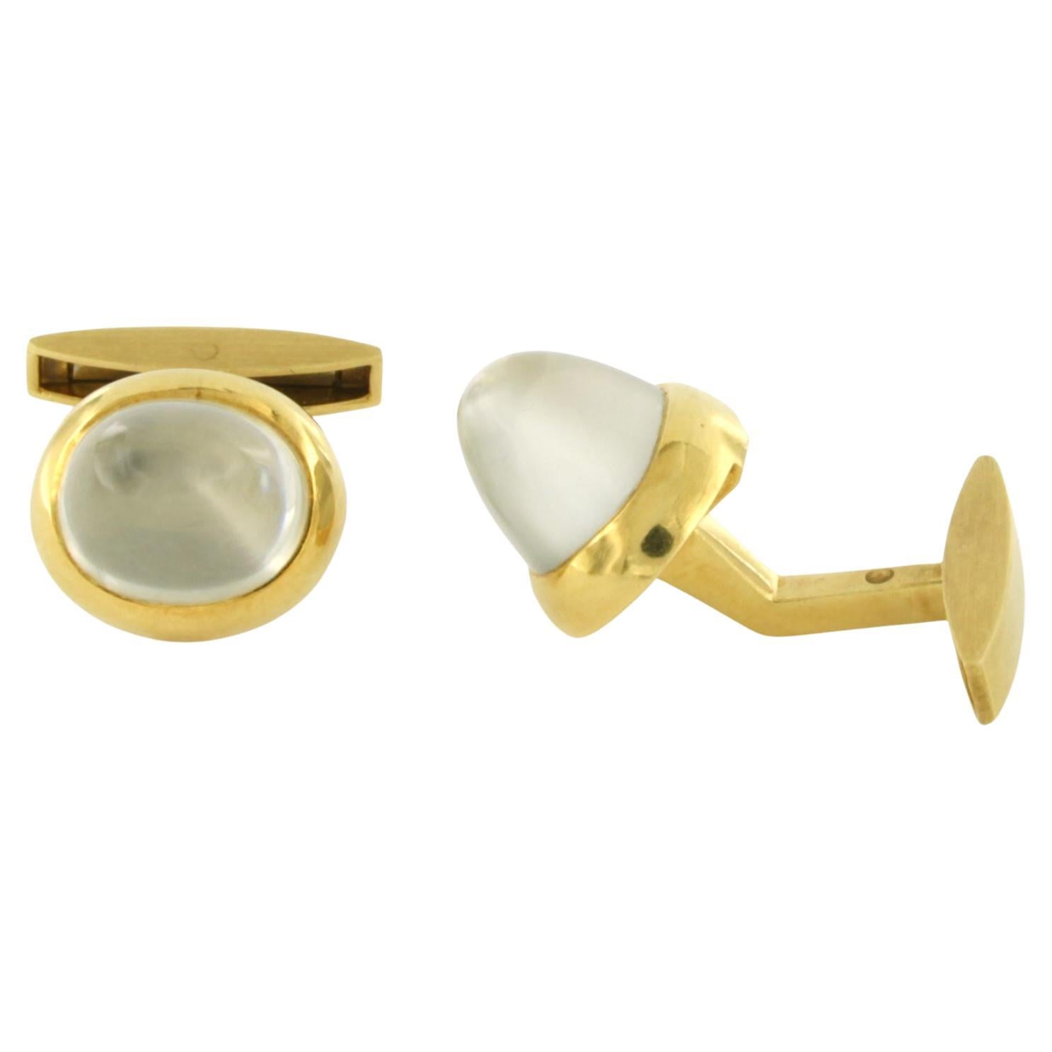 Gemelli in oro giallo 18k con pietra di luna - 21,5 grammi