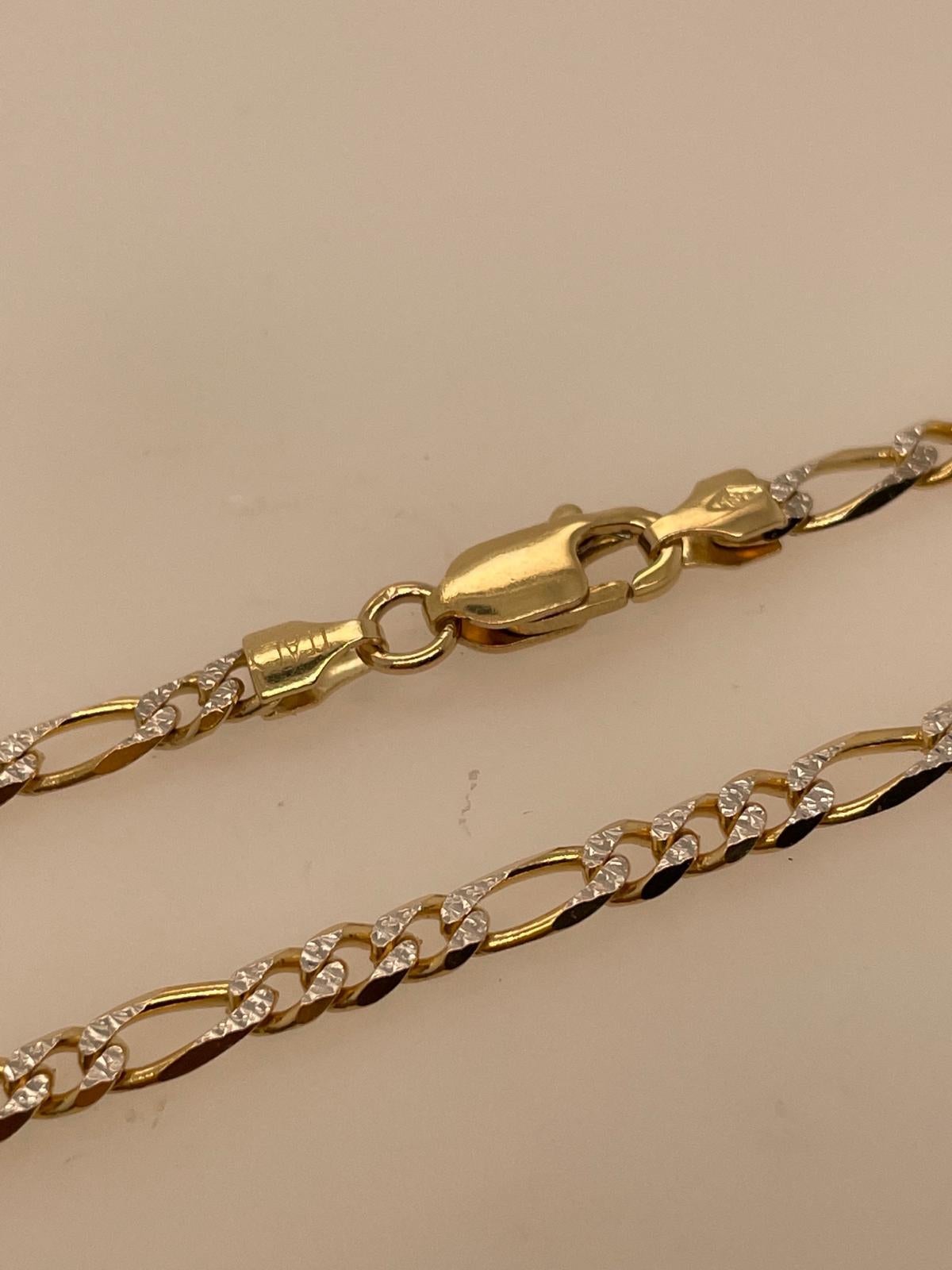 18k yellow gold curb link style chain with white gold detail  5