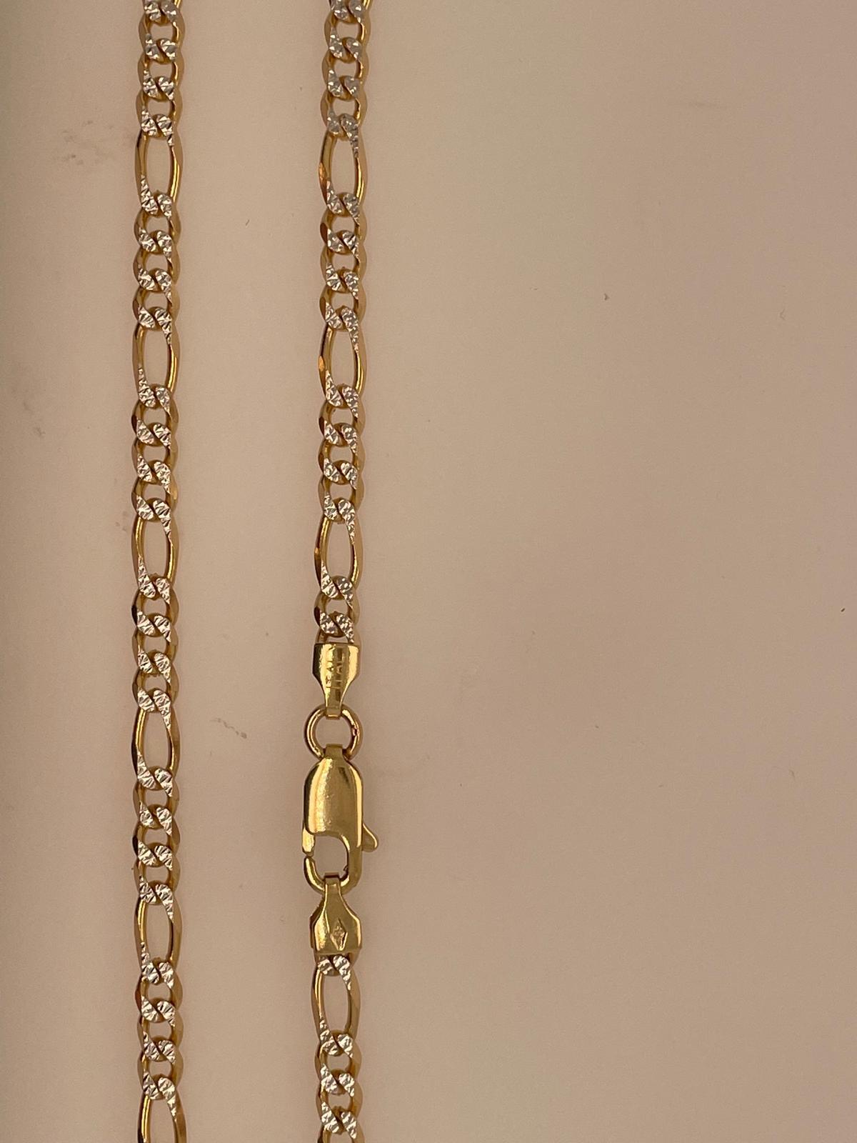18k yellow gold curb link style chain with white gold detail  9
