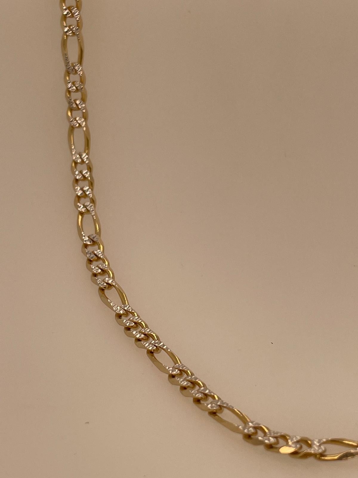 18k yellow gold curb link style chain with white gold detail  10