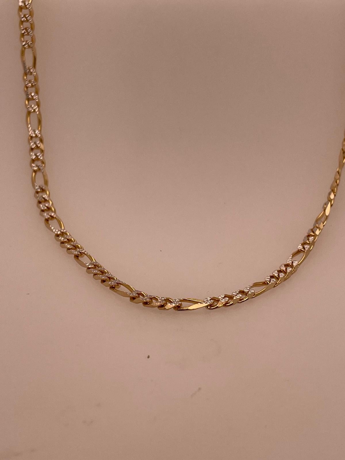 18k yellow gold curb link style chain with white gold detail  3