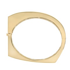 18K Yellow Gold Curve Bangle with Pavé Diamonds by Fern Freeman