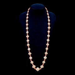 18K Yellow Gold Cushion Angel Skin Coral Necklace