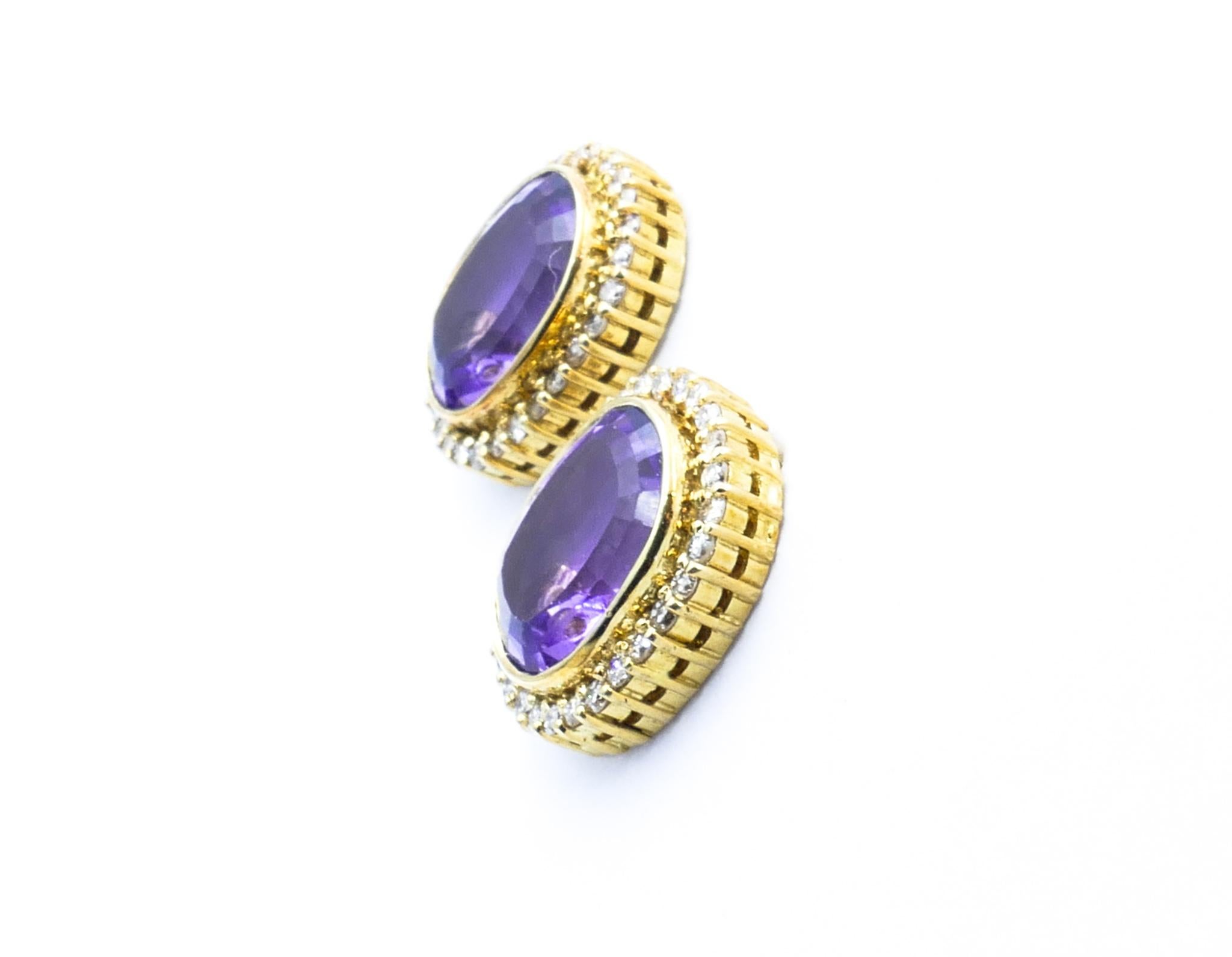 amethyst clip on earrings