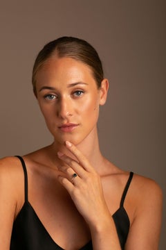 18k Yellow Gold Cushion Cut Peacock Blue Spinel Engagement Ring