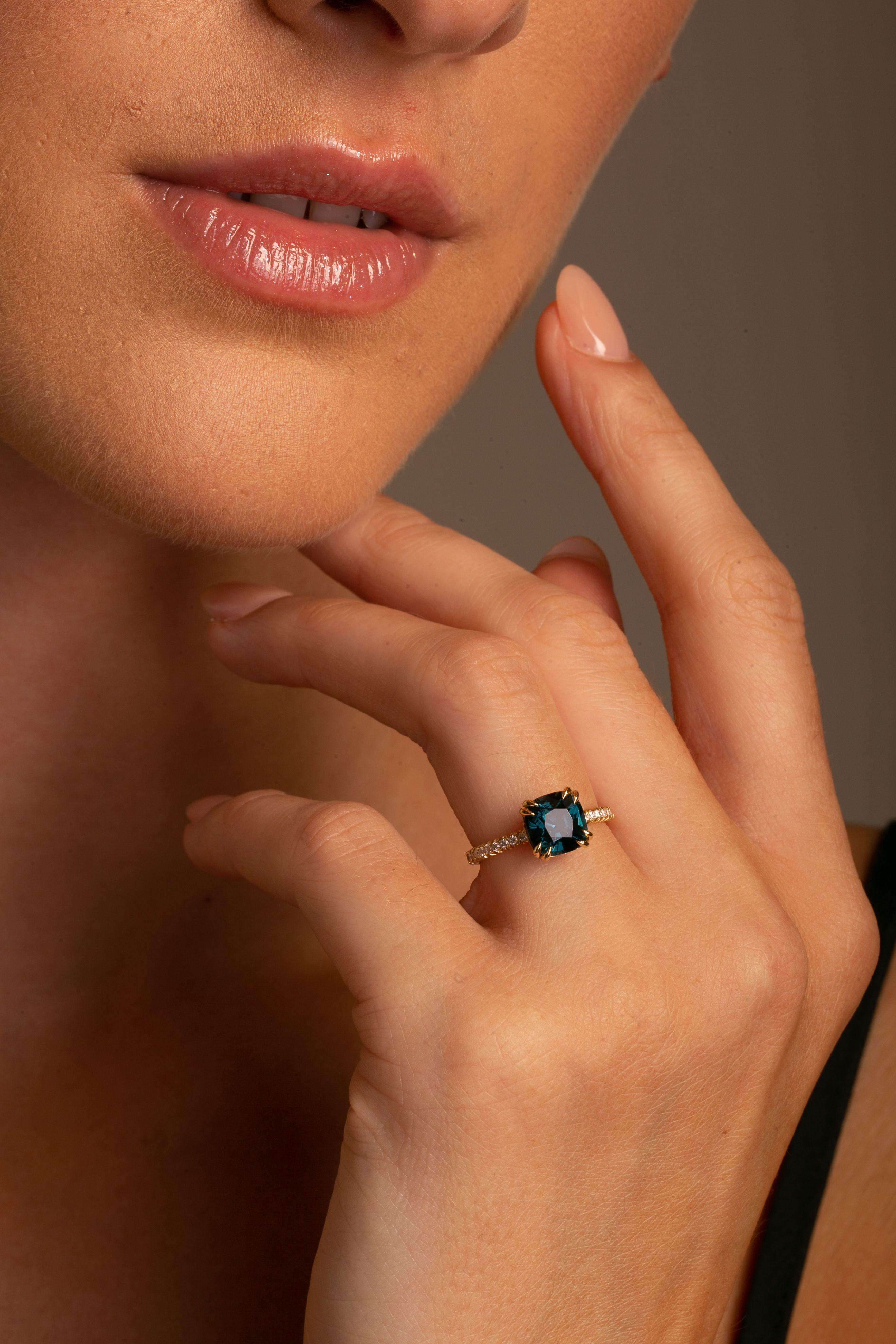 peacock blue ring