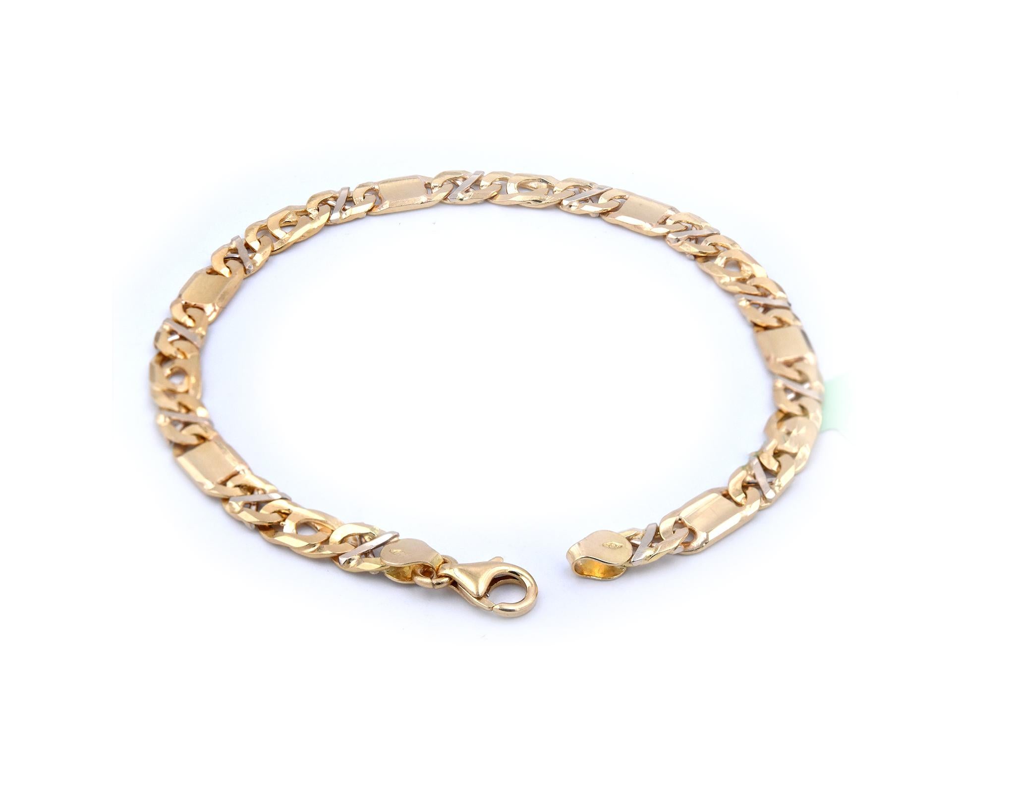 18 Karat Yellow Gold Custom Link Bracelet In Excellent Condition In Scottsdale, AZ