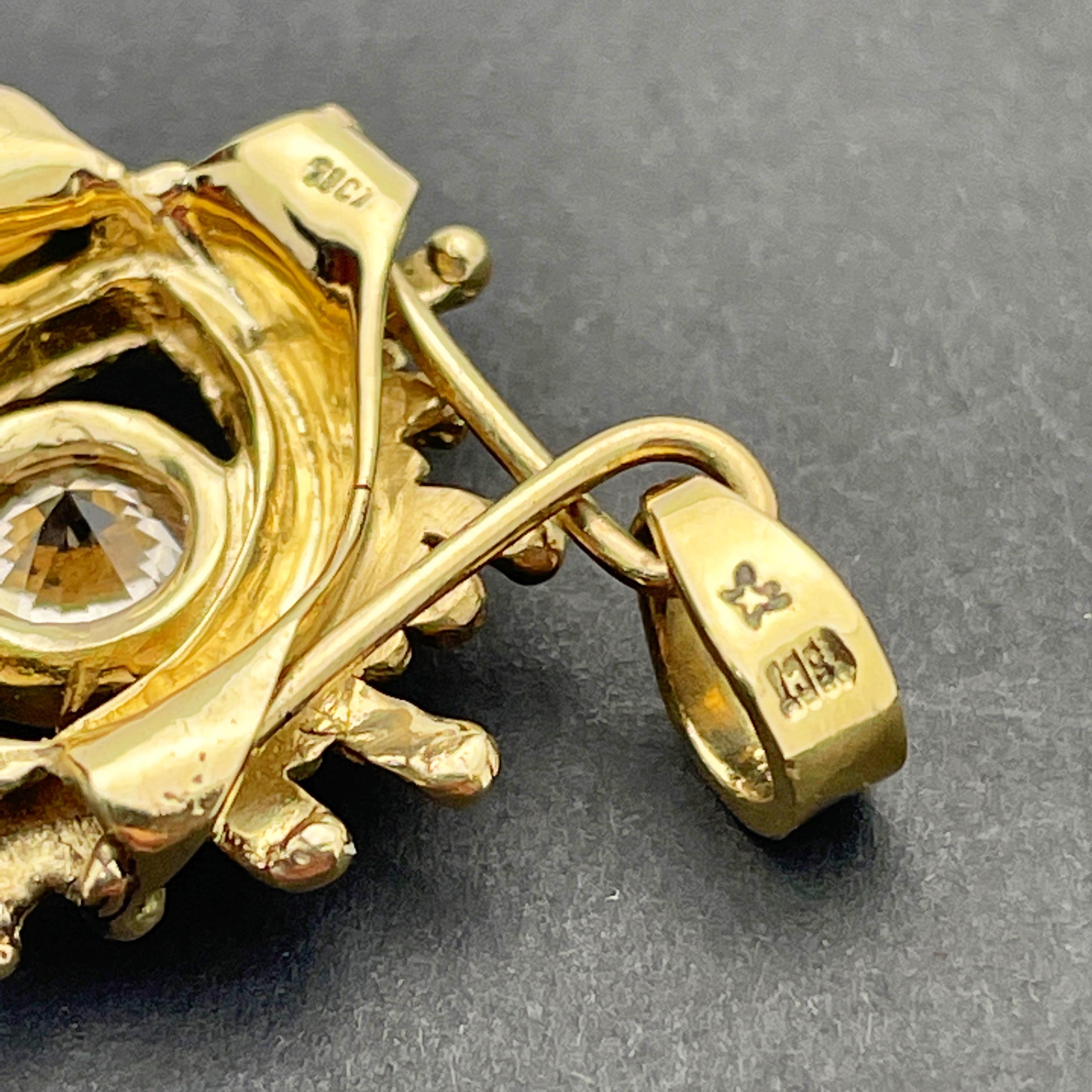  Pendentif en or jaune 18 carats avec diamants et émail 0,90 carat « Eye » certifiés GIA, fait sur mesure Unisexe 