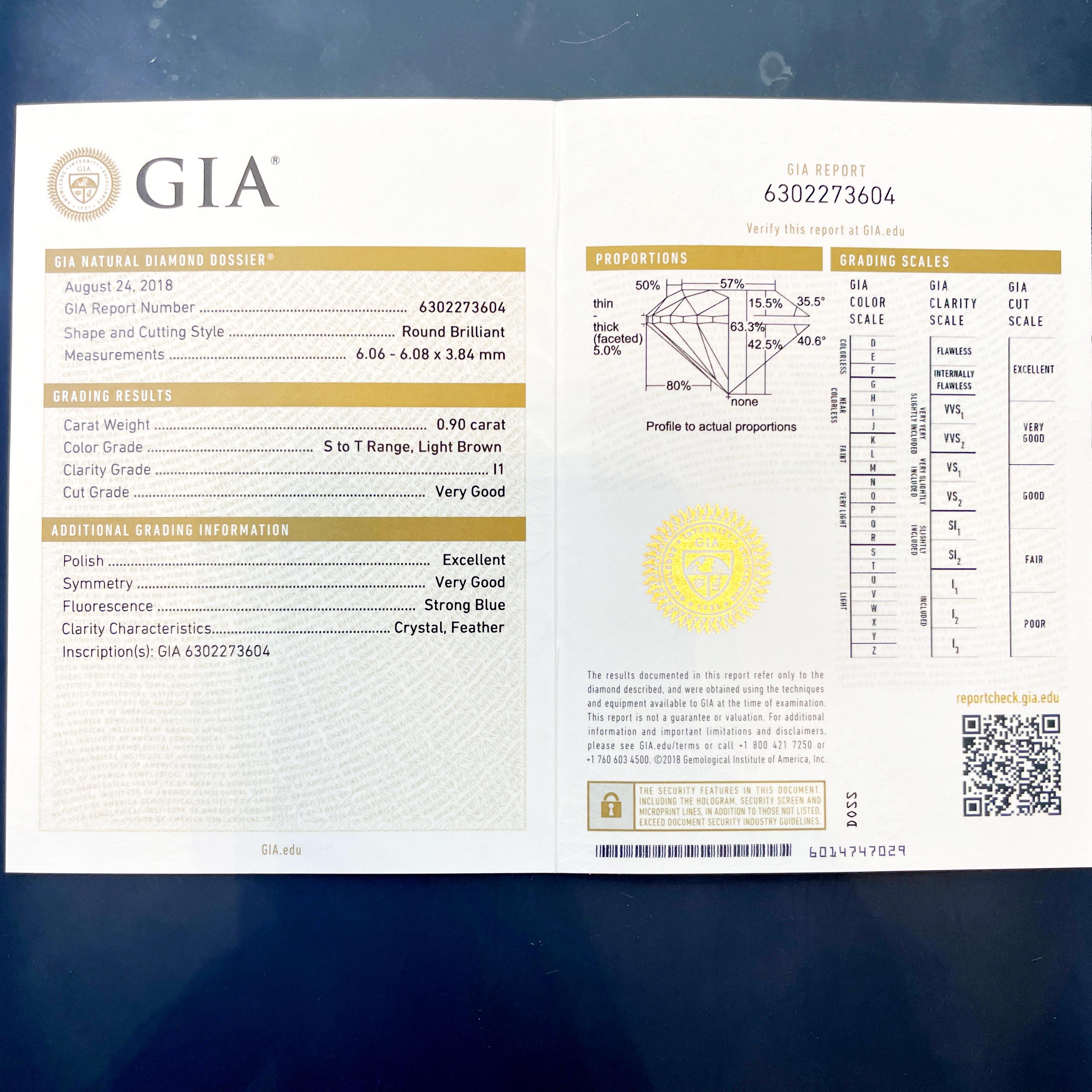 Pendentif en or jaune 18 carats avec diamants et émail 0,90 carat « Eye » certifiés GIA, fait sur mesure 2