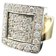 18k Yellow Gold CUSTOM MADE RAGNAR Design Natural Diamond Cluster Ring 1.05TCW