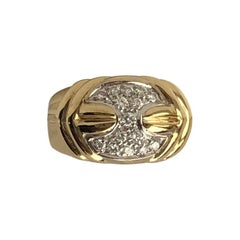 Damiani Vintage Ring with 0.35 Carat Diamonds on 18 Karat Yellow and White Gold