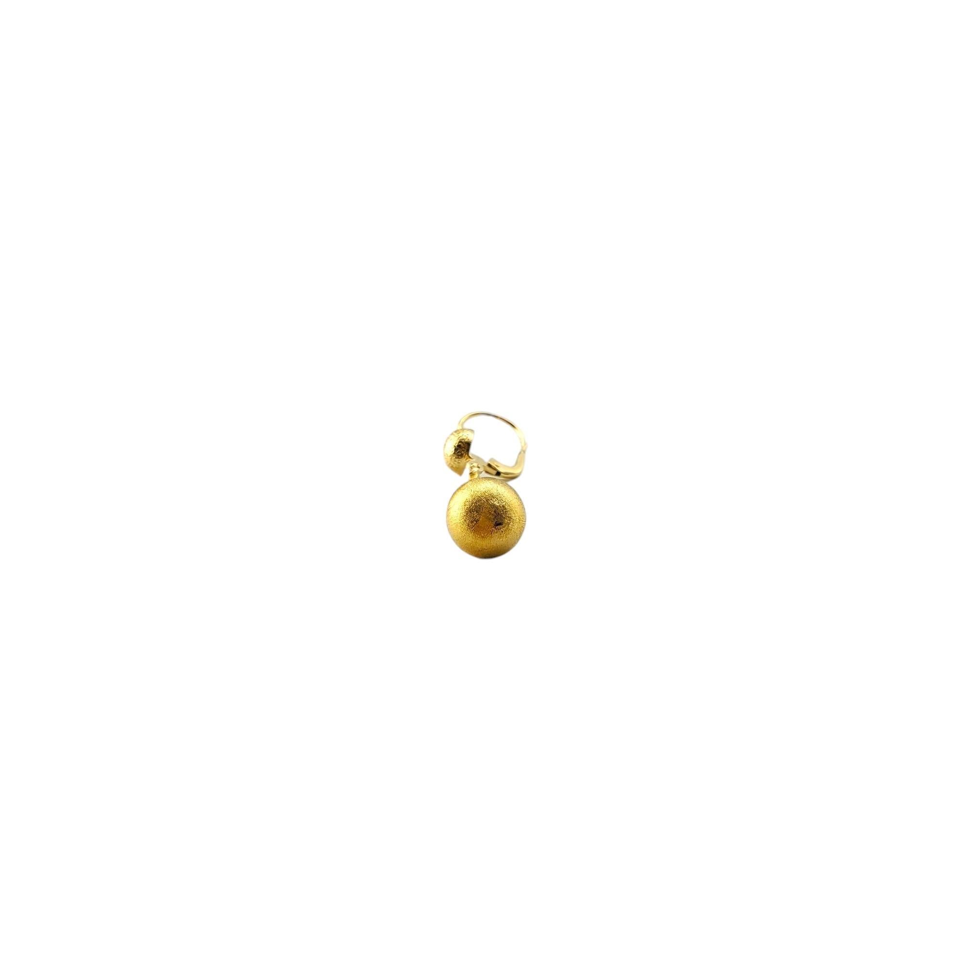 Women's 18K Yellow Gold Dangle Ball Earrings #17289 For Sale