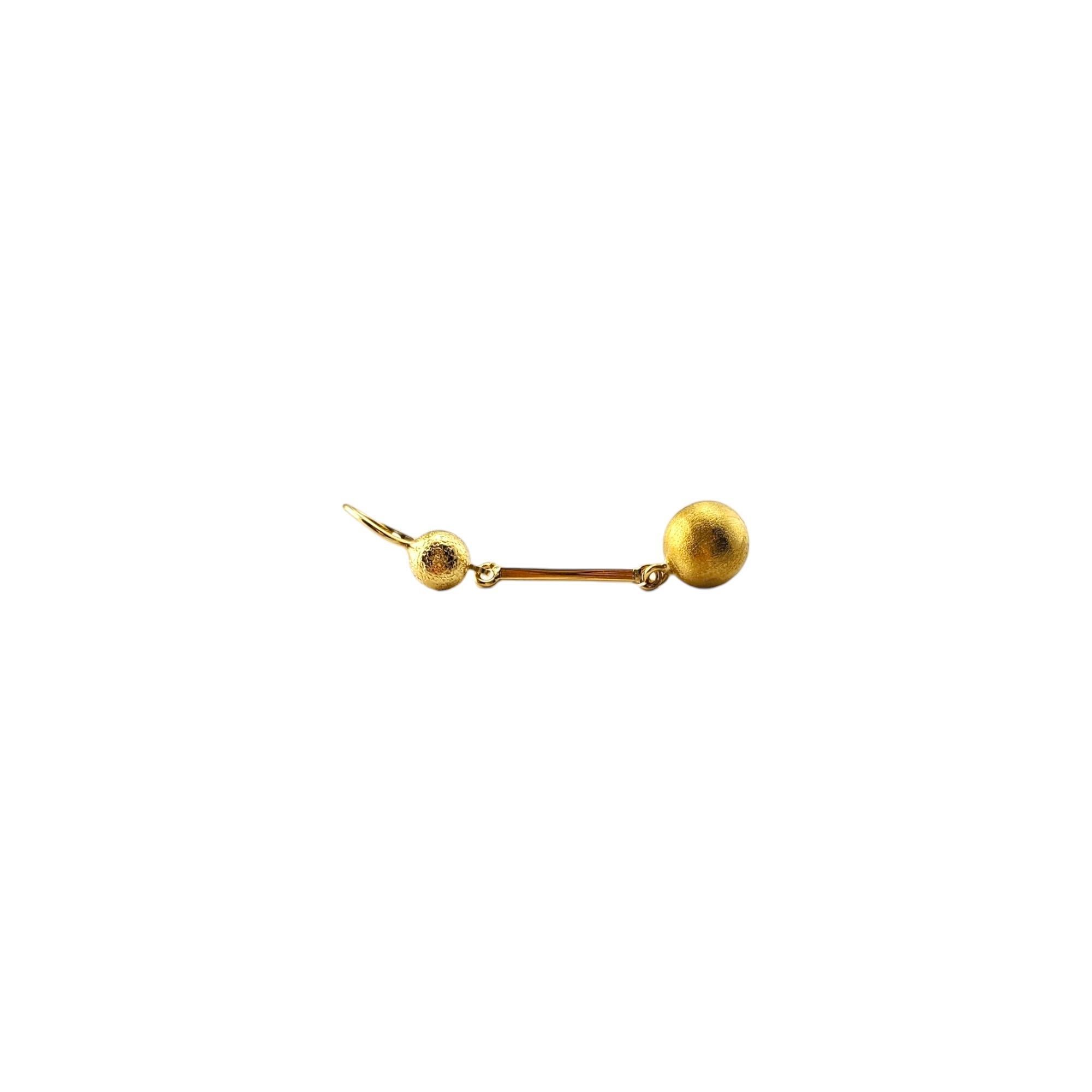 18K Yellow Gold Dangle Ball Earrings #17289 For Sale 1