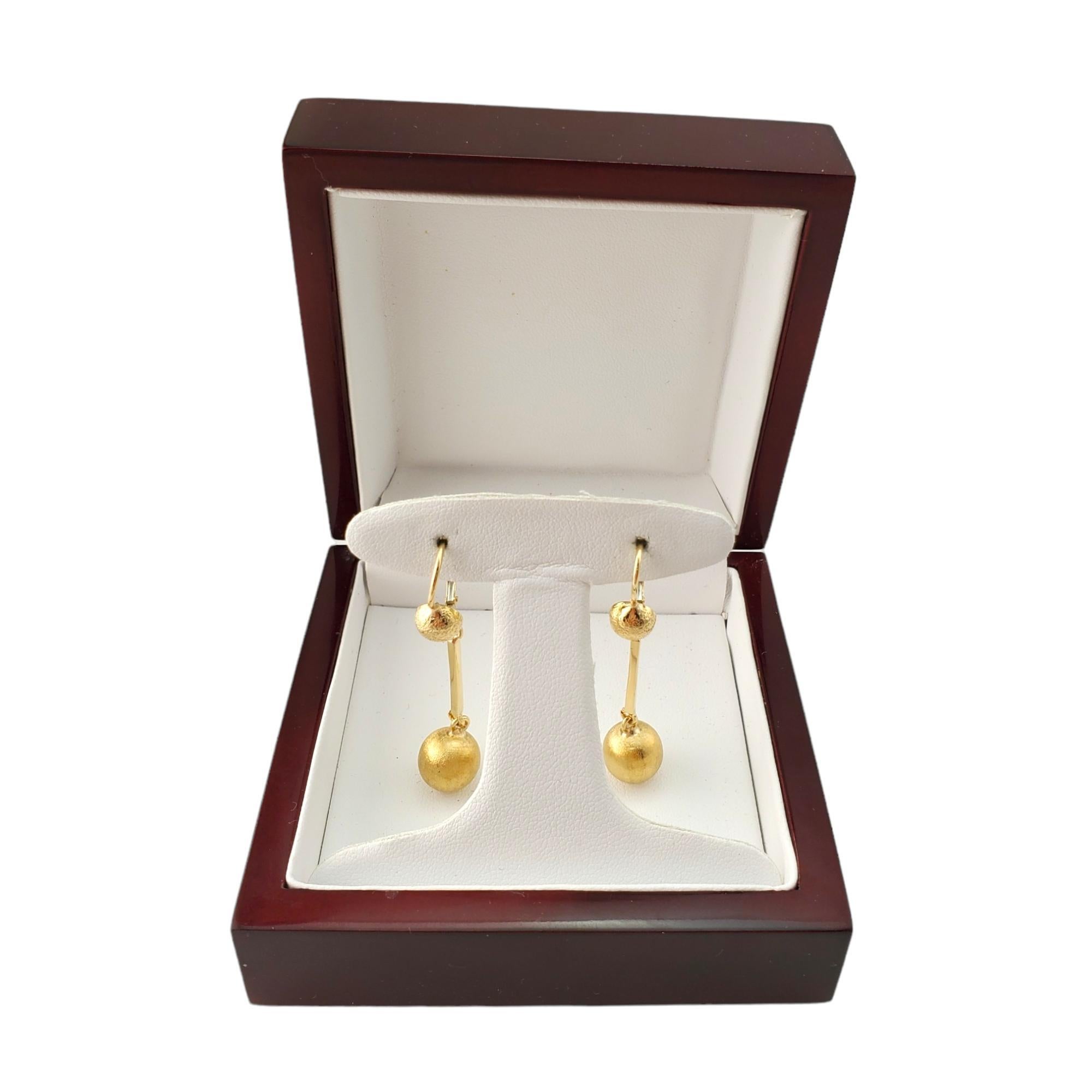 18K Yellow Gold Dangle Ball Earrings #17289 For Sale 3