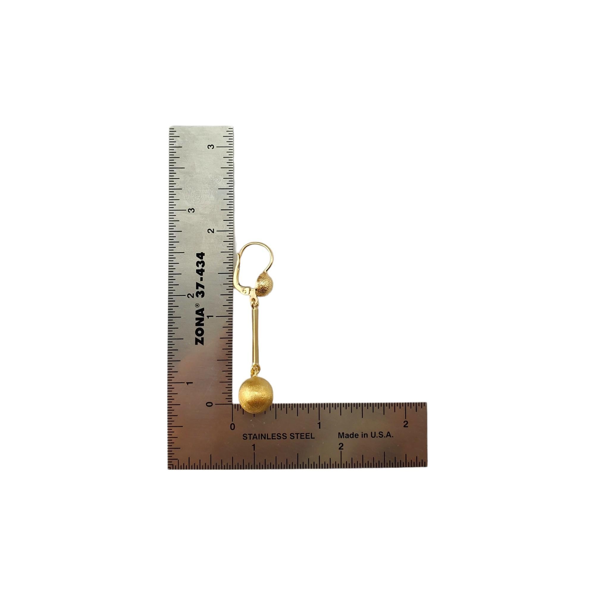 18K Yellow Gold Dangle Ball Earrings #17289 For Sale 4