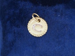18K Yellow Gold David Yurman “C” Initial Pendant