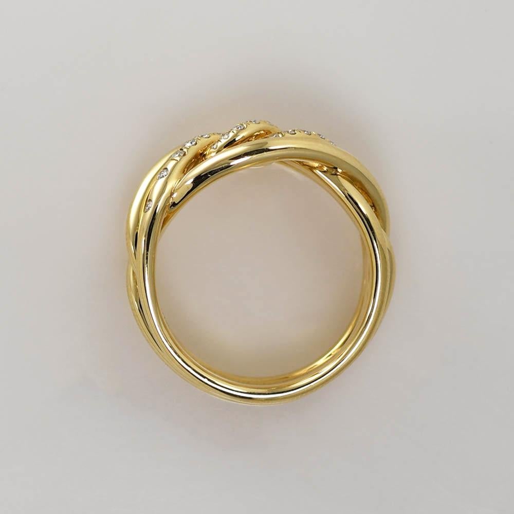 18k Yellow Gold David Yurman Continuance Diamond Ring 11g, .25tdw For Sale 1