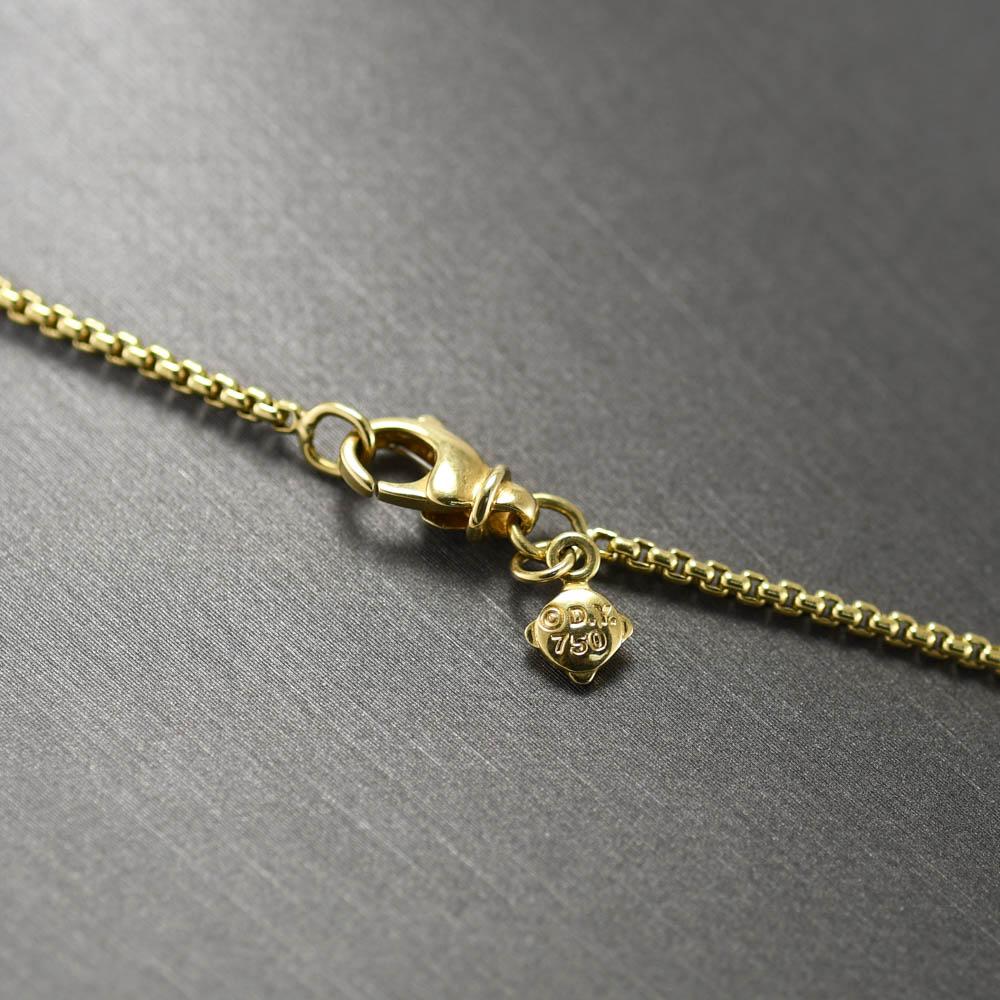 18 Karat Gelbgold David Yurman Diamant-Halskette mit Kabelkreis, 19.4 g 3