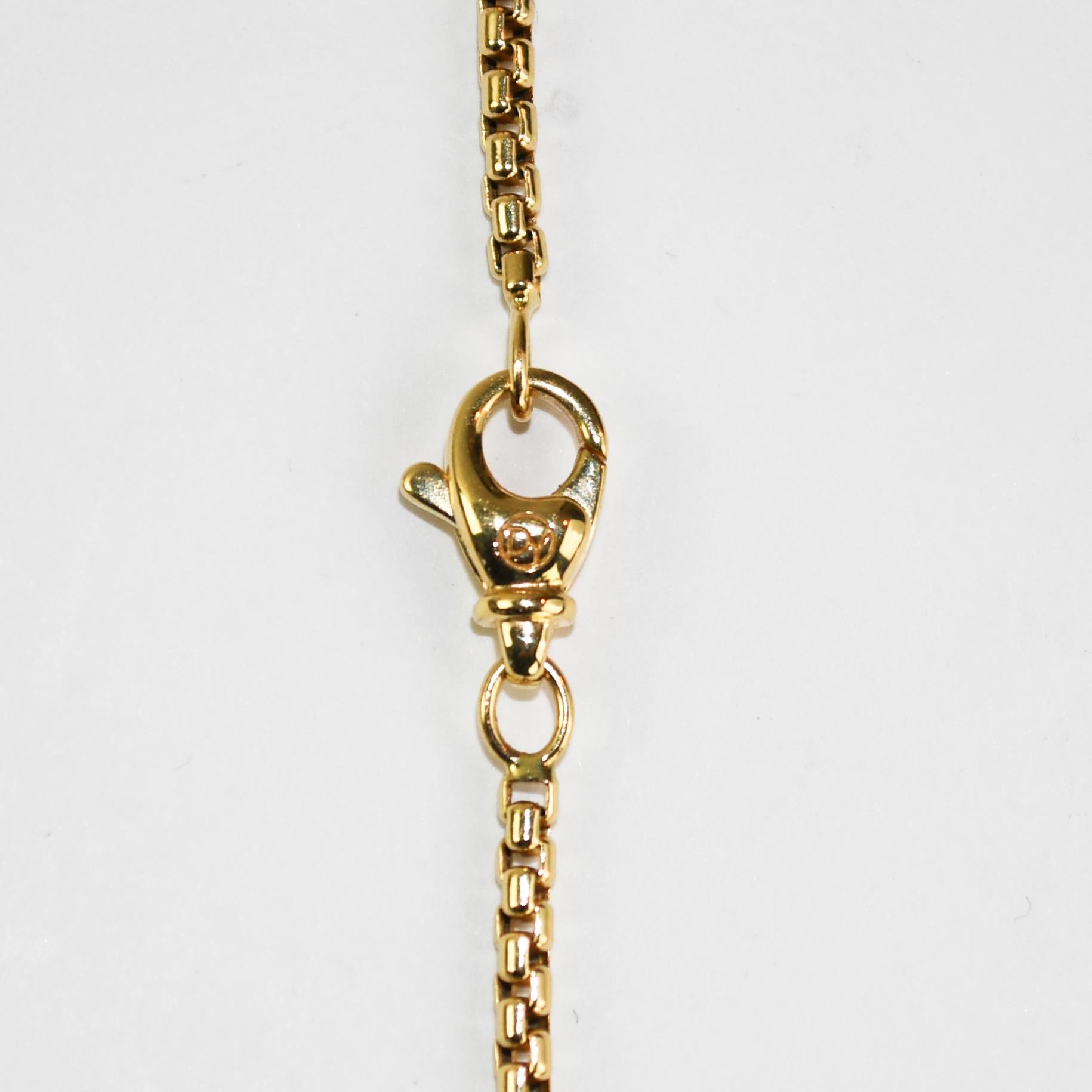 Collana con ciondolo di diamanti in oro giallo 18 carati David Yurman 24,3g In condizioni ottime in vendita a Laguna Beach, CA