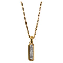 18K Yellow Gold David Yurman Diamond Pendant Necklace 24.3g