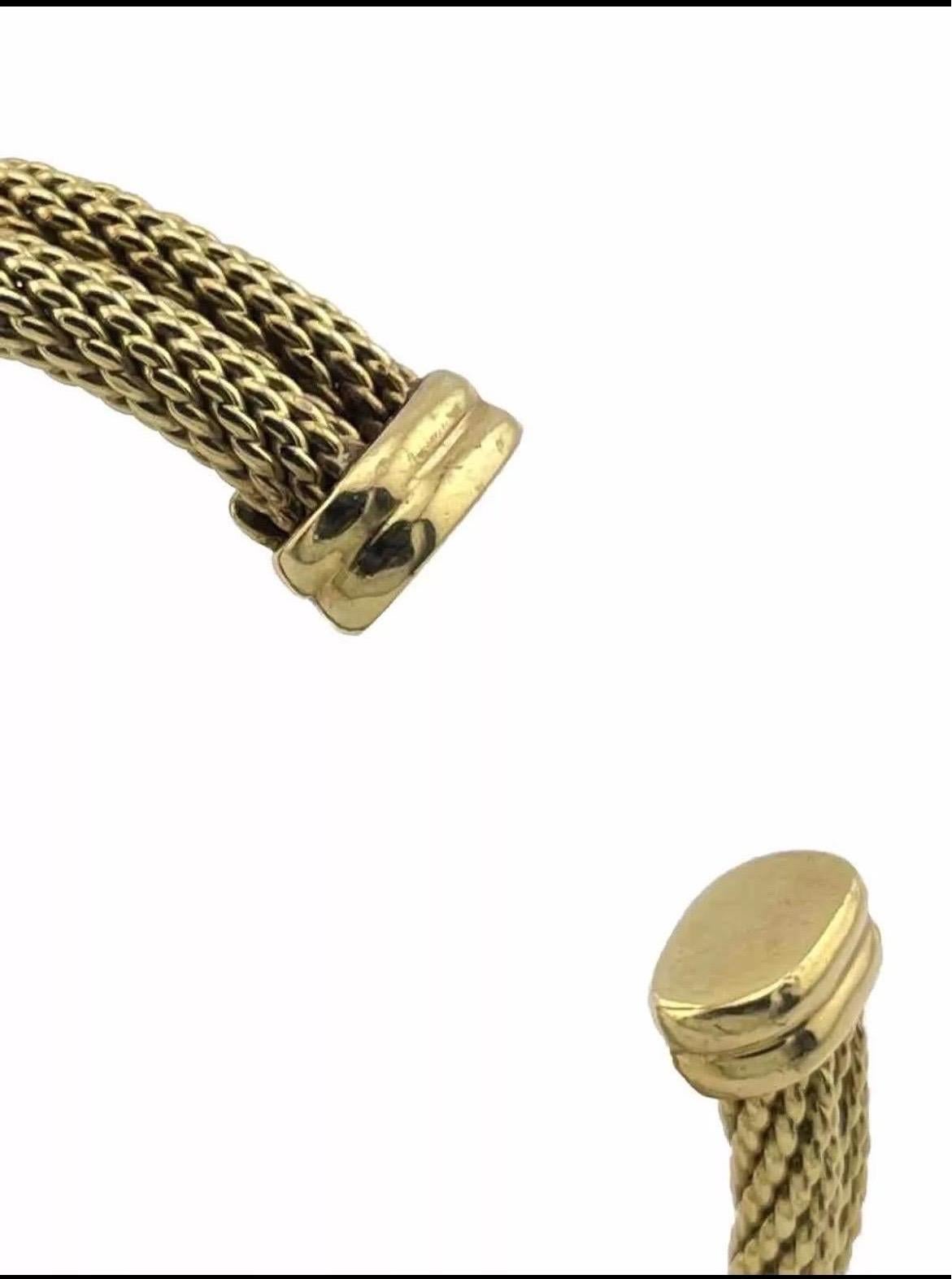 David Yurman Bracelet manchette double ouverte à câbles en or jaune 18 carats avec diamants en vente 1
