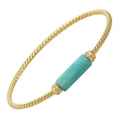 Bracciale in oro giallo 18k David Yurman con diamanti e quarzo verde, 8,7 g