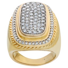 18k yellow gold David Yurman ring with diamonds
