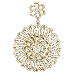 18 Karat Gelbgold schillernder natürlicher Diamant-Anhänger