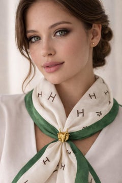 18K Yellow Gold Deer Head Charm Pendant/ Scarf Ring