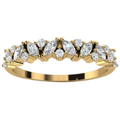 Bague délicate en or jaune 18 carats avec diamants ronds et marquises de Nianna '1/3 Ct. tw'