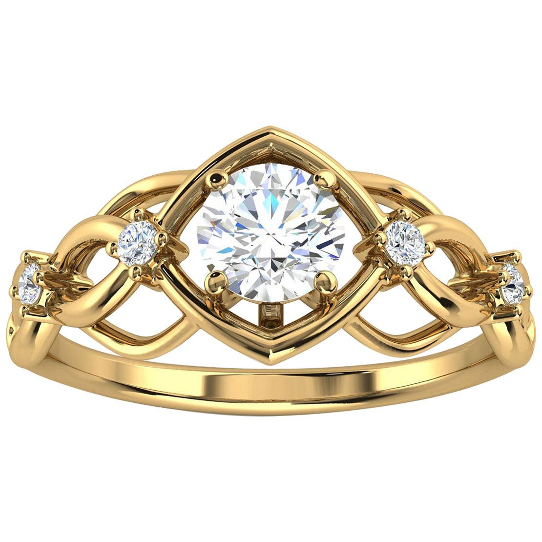 18K Yellow Gold Delicate Orim Diamond Ring '2/5 Ct. tw' For Sale