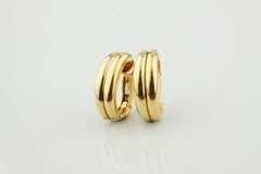 18k Yellow Gold Designer Huggie Diamond Reveal Clip-On Earrings Gorgeous!