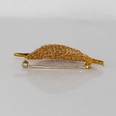 18K Yellow Gold Designer Leaf Pin by BREV