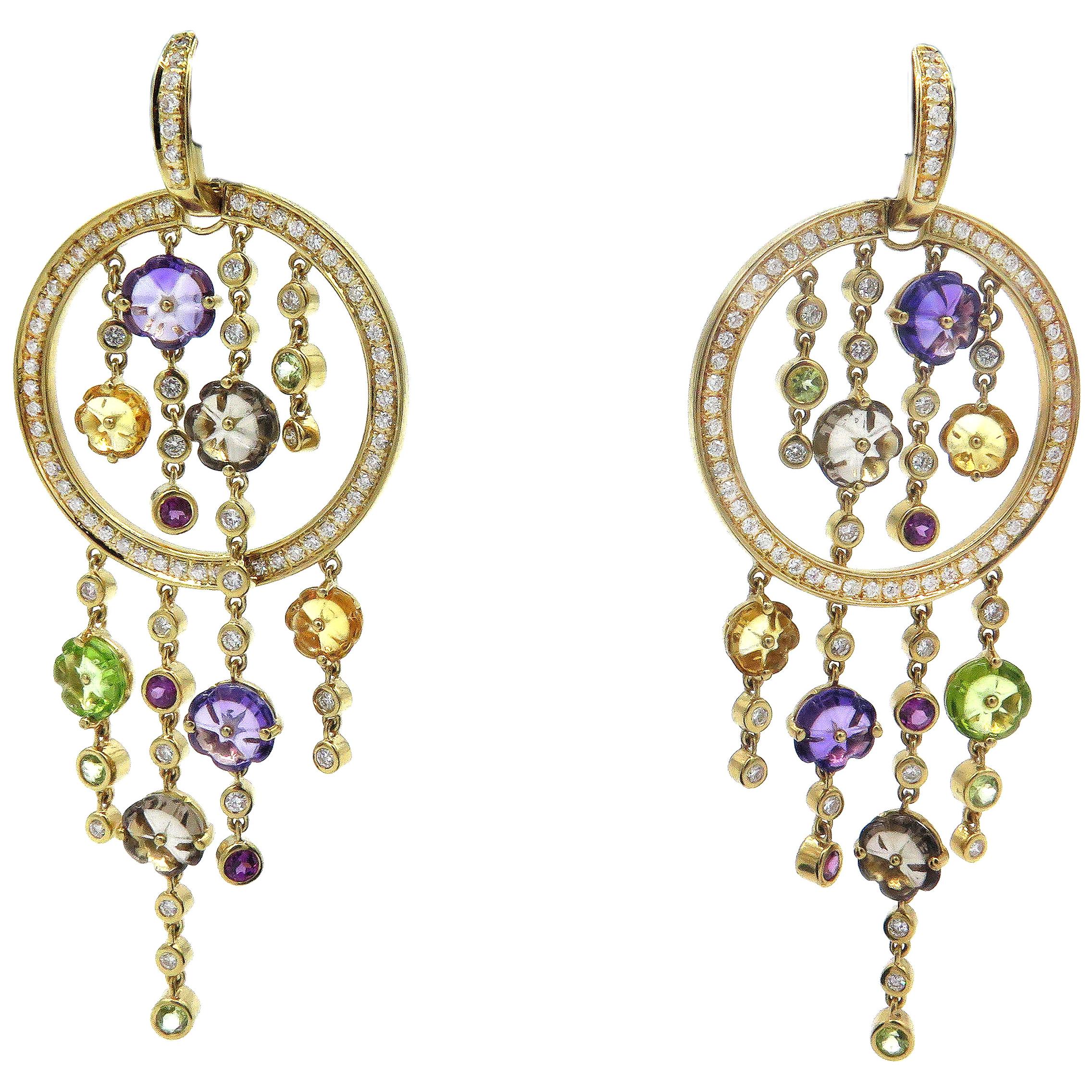 18 Karat Yellow Gold Di Modolo Tempia Diamond Earrings