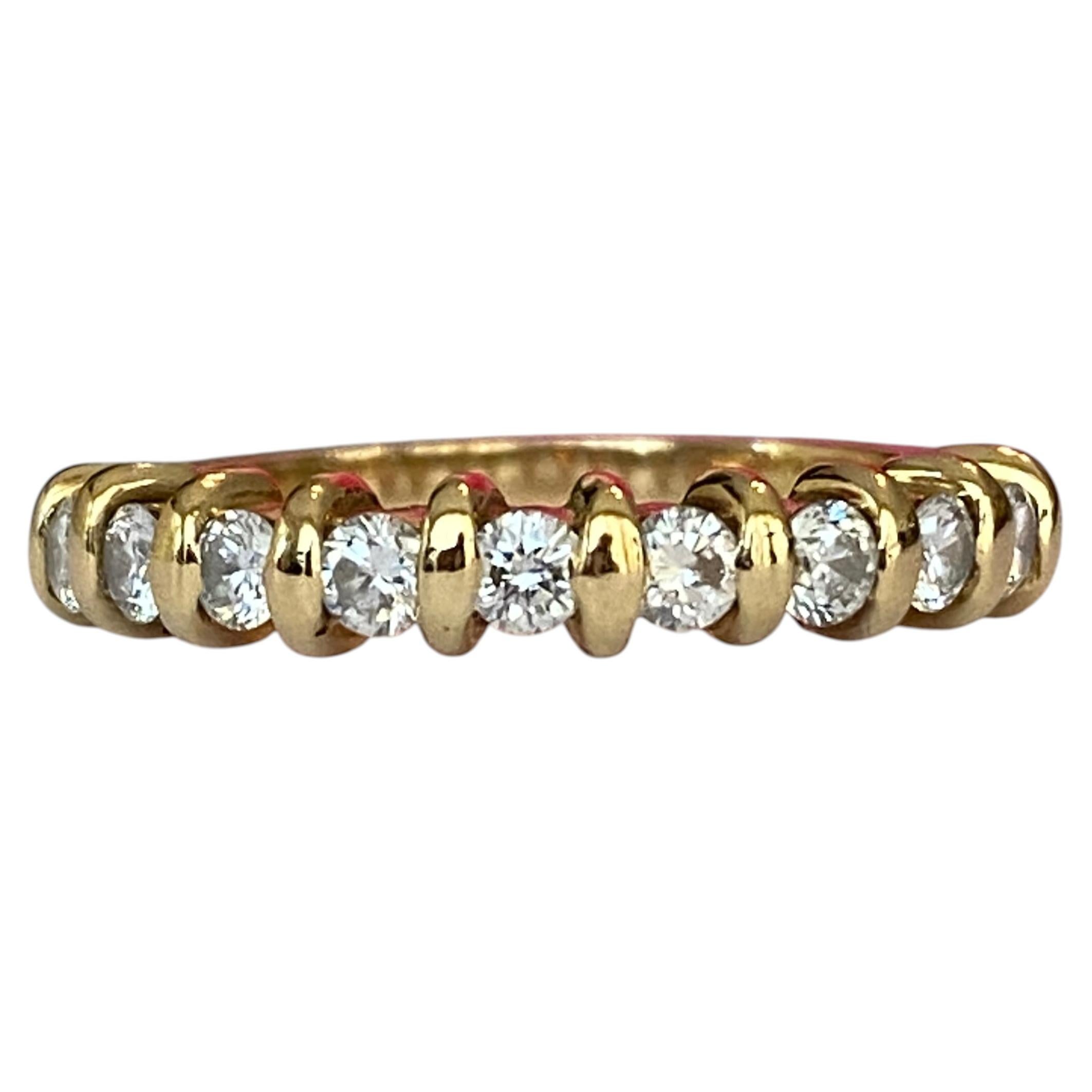 Anello di fidanzamento "Half Eternity" in oro giallo 18 carati con diamante da 0,45 carati