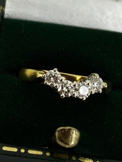 18K Yellow Gold & Diamond (0.60ct) Contour U-Shaped Wishbone Fitted Wedding Band