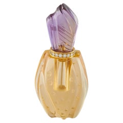 18K Yellow Gold Diamond, Amethyst, and Citrine Perfume Bottle MF15-070626