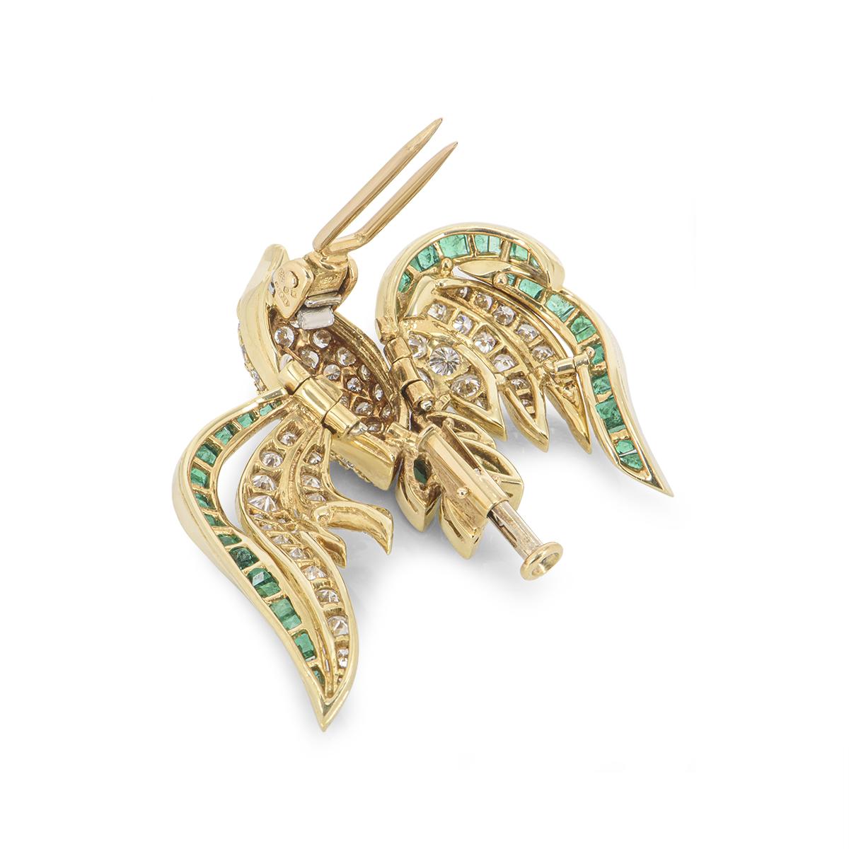 diamond bird brooch