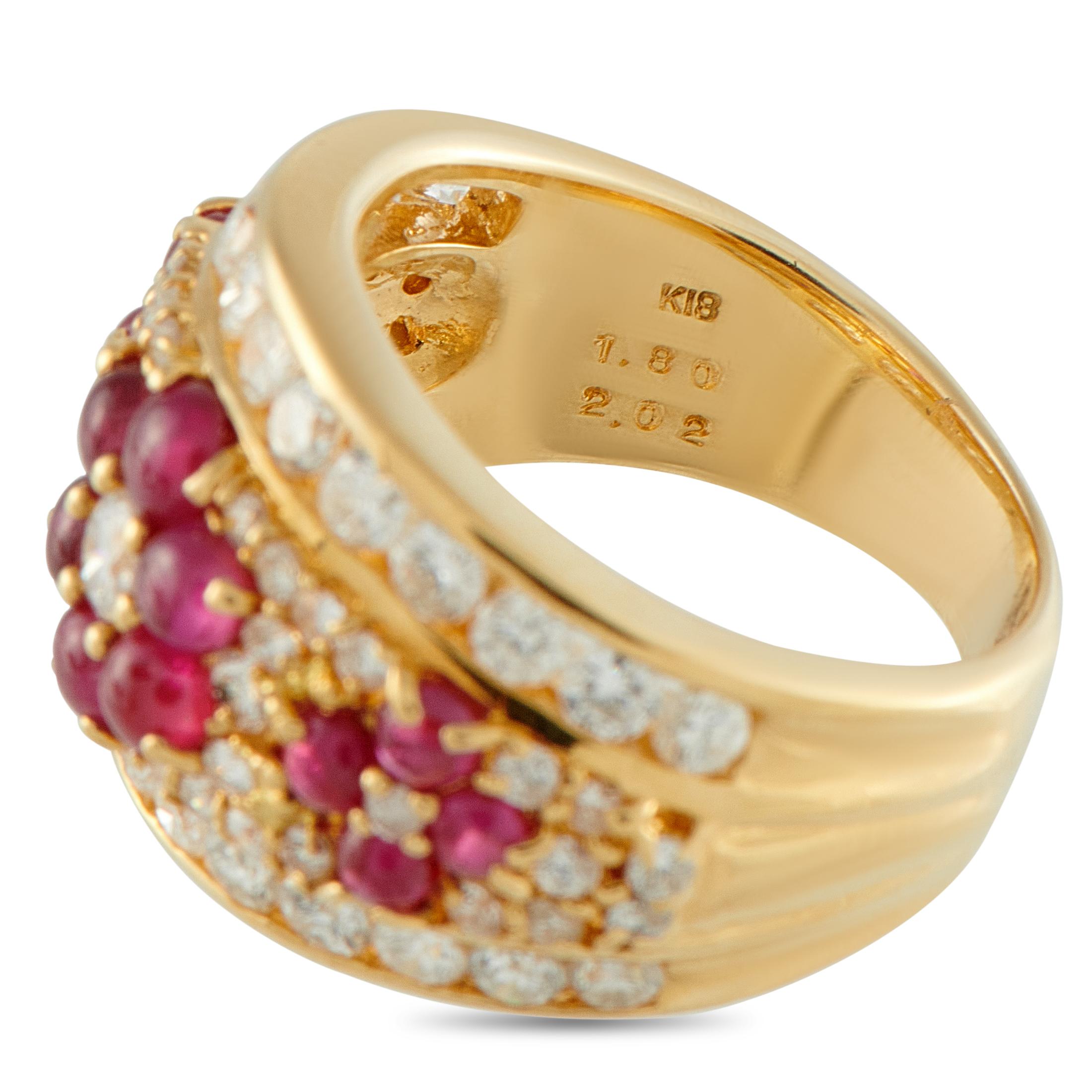 18K Yellow Gold Diamond and Ruby Ring MF07-101725 im Zustand „Hervorragend“ im Angebot in Southampton, PA