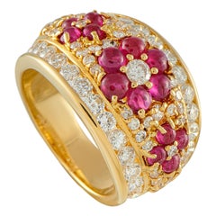 18K Yellow Gold Diamond and Ruby Ring MF07-101725