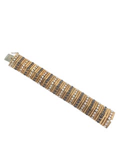 18K Yellow Gold Diamond and Sapphire Bracelet
