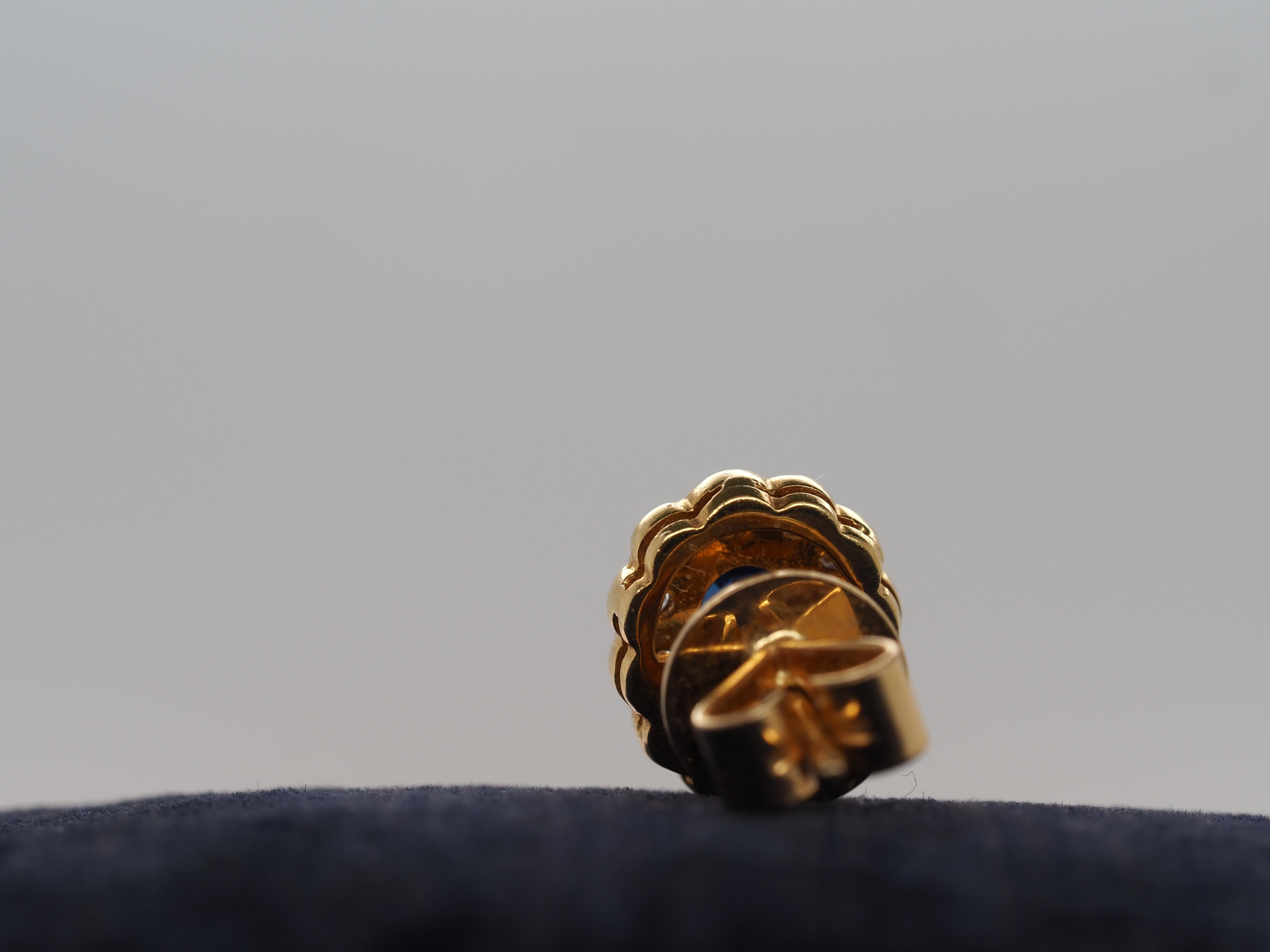 Pendientes de diamantes y zafiros de oro amarillo de 18k 1