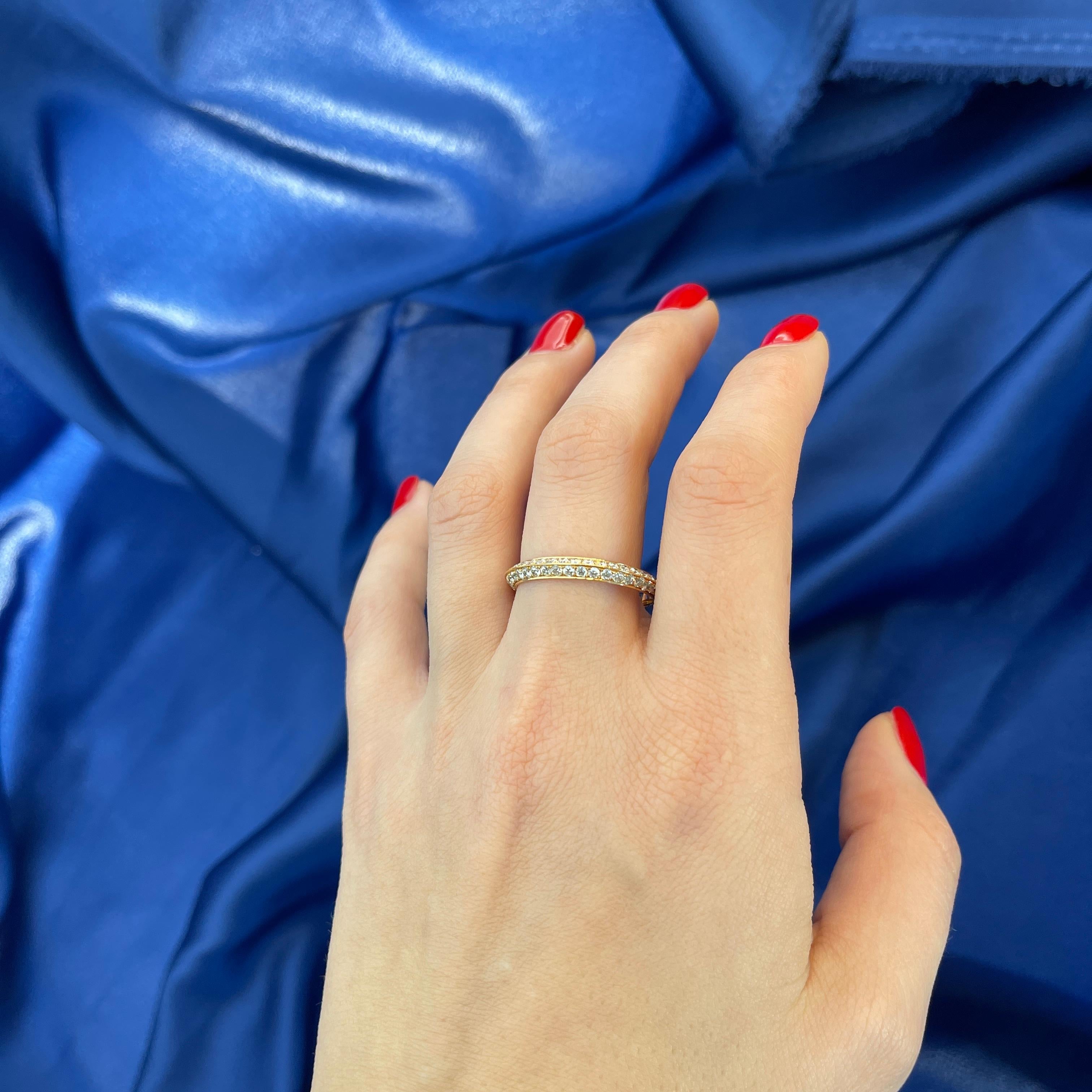 18K Yellow Gold Diamond Band Ring In New Condition For Sale In Bergamo, BG