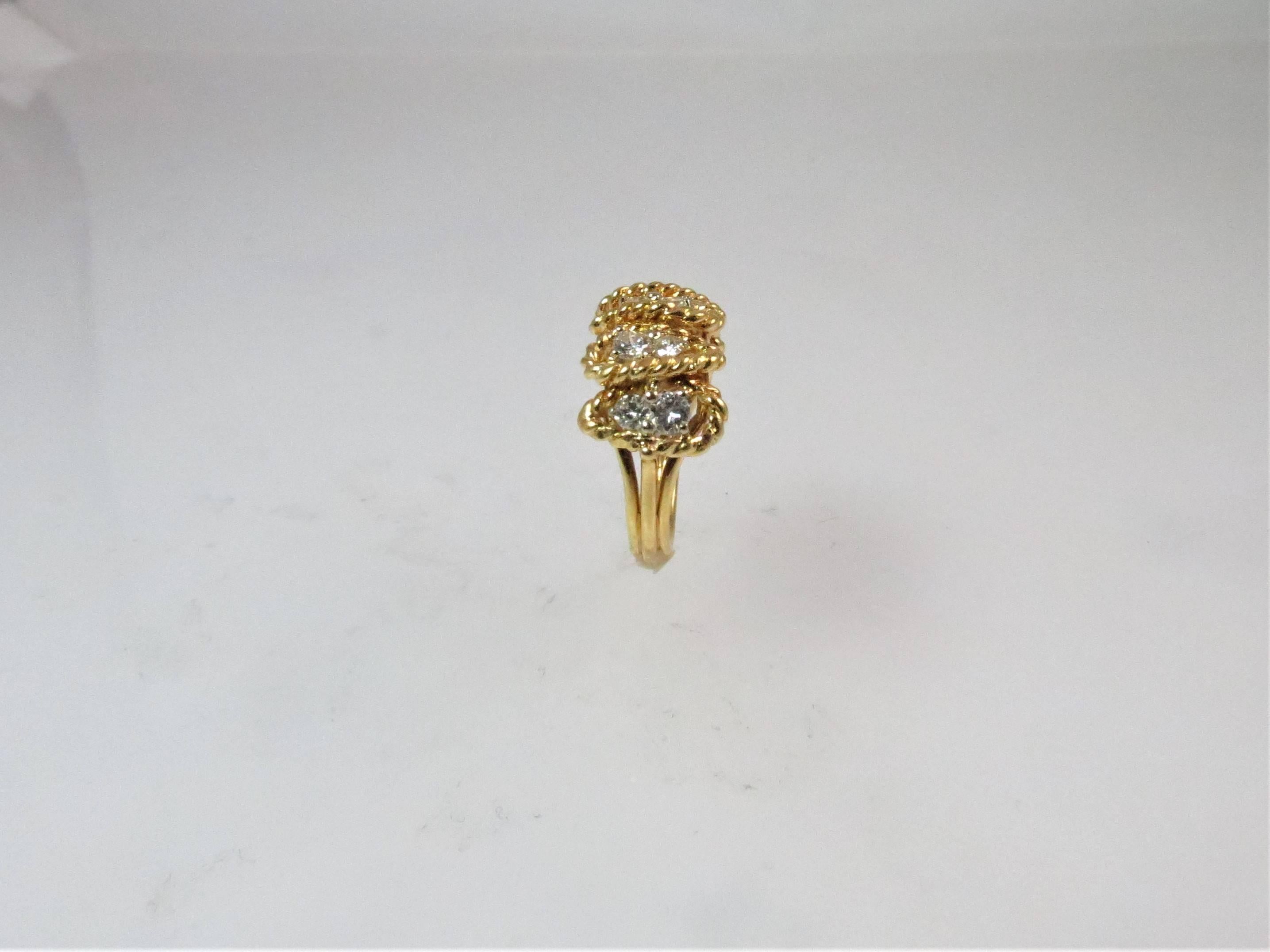 18 Karat Yellow Gold Diamond Band Ring In Excellent Condition For Sale In Chicago, IL