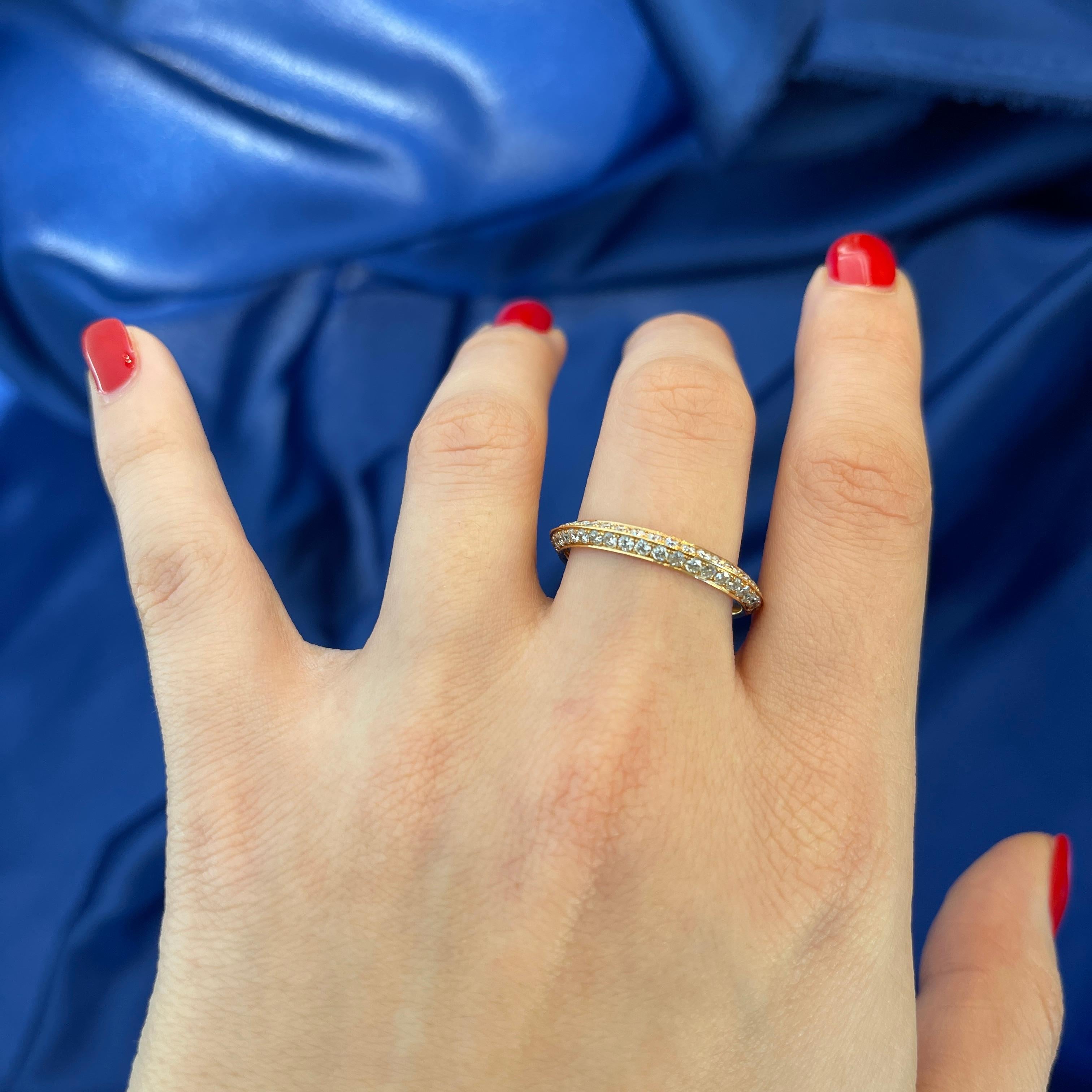 18K Yellow Gold Diamond Band Ring For Sale 1