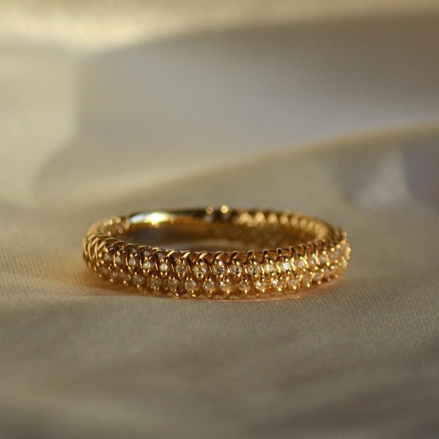 18K Yellow Gold Diamond Band Ring For Sale 1